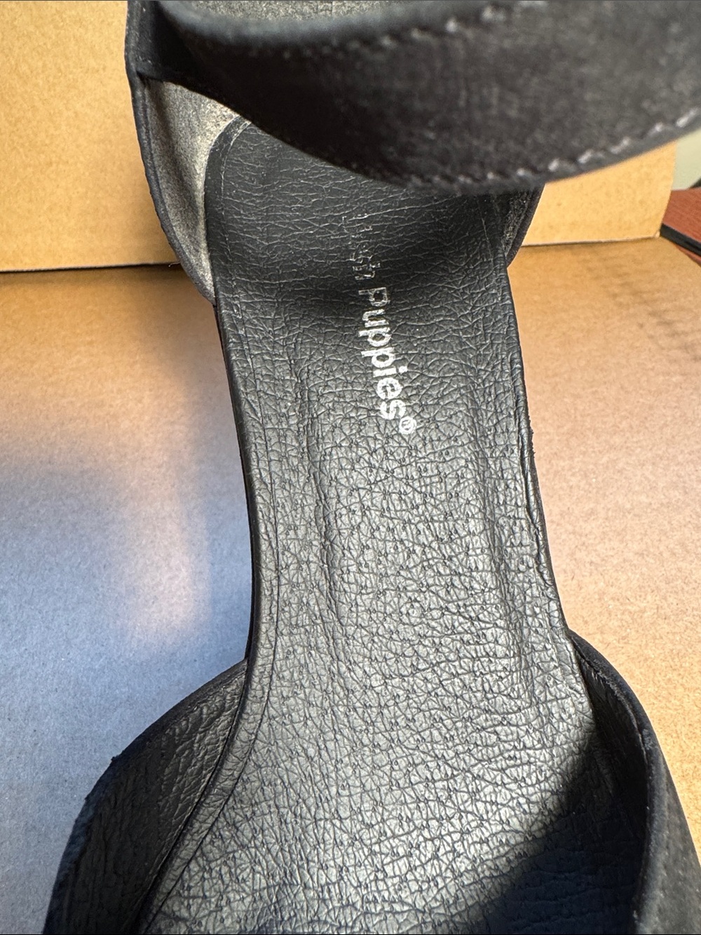 Simple Black Studded Wedge Sandals with Ankle Strap - Picture 7 of 7